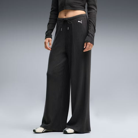 ESS Ribbed Wide Leg Soft Touch Pants op Women
