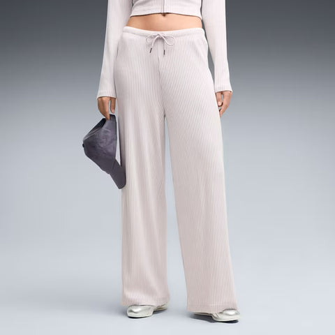 ESS Ribbed Wide Leg Soft Touch Pants op Women