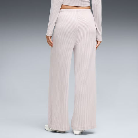 ESS Ribbed Wide Leg Soft Touch Pants op Women