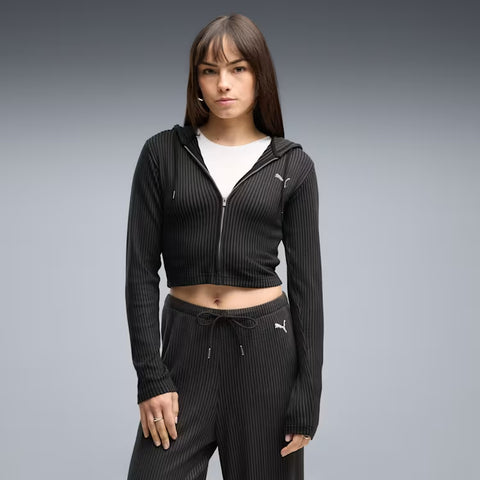 ESS Ribbed Full-Zip Soft Touch Hoodie Women