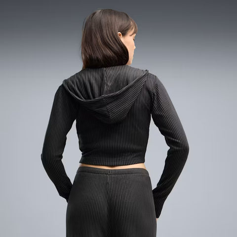 ESS Ribbed Full-Zip Soft Touch Hoodie Women