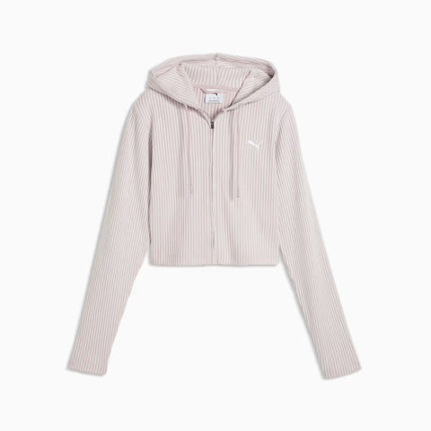 ESS Ribbed Full-Zip Soft Touch Hoodie Women