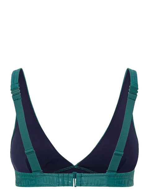 PUMA Swim Women Embossed V-Neck Plunge Top